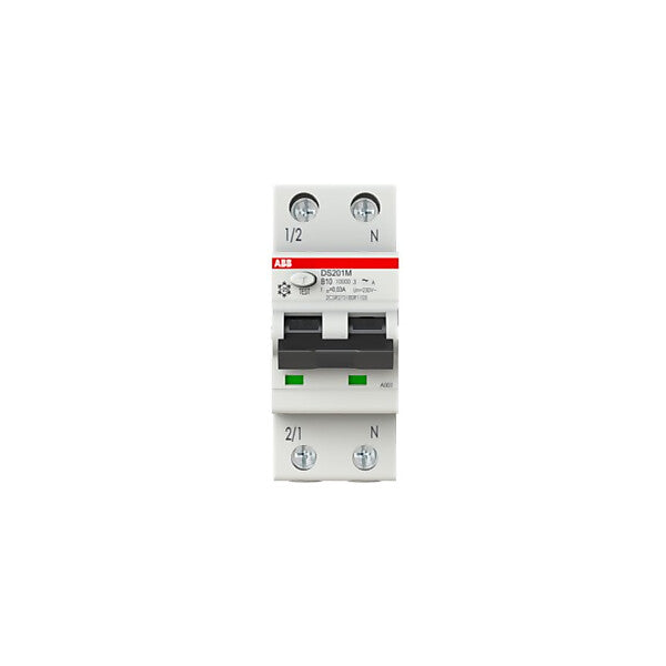ABB FI/LS-Schalter 10kA, 1p+N10kA, 1p+N DS201MA-B10/0,03